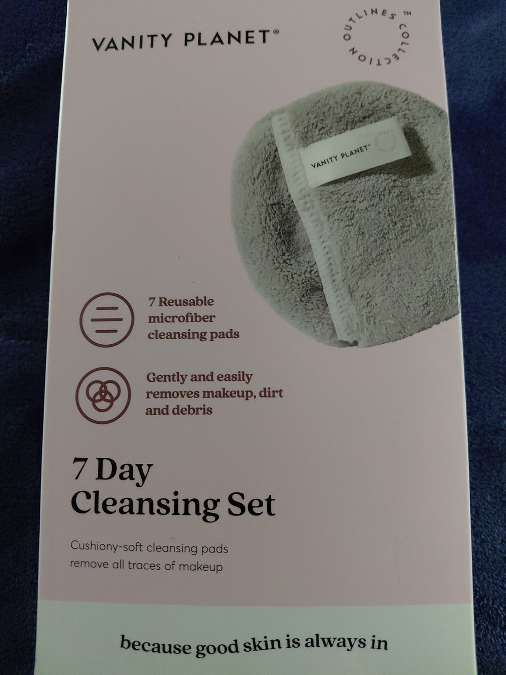 Vanity Planet Gray 7 Day Cleansing Set - Reusable Microfiber Pads